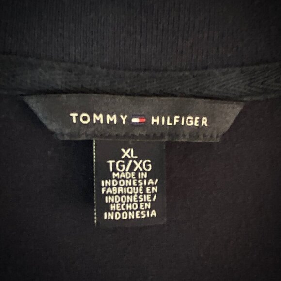 Tommy Hilfiger Sweater Half Sleeve V Neck Sz XL Navy with Stripes - Picture 5 of 9